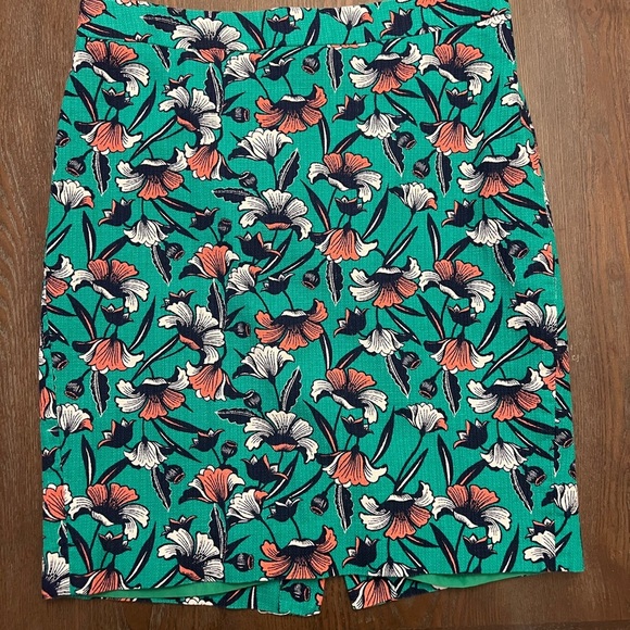 J. Crew Floral Skirt - Green and Orange - Picture 1 of 5